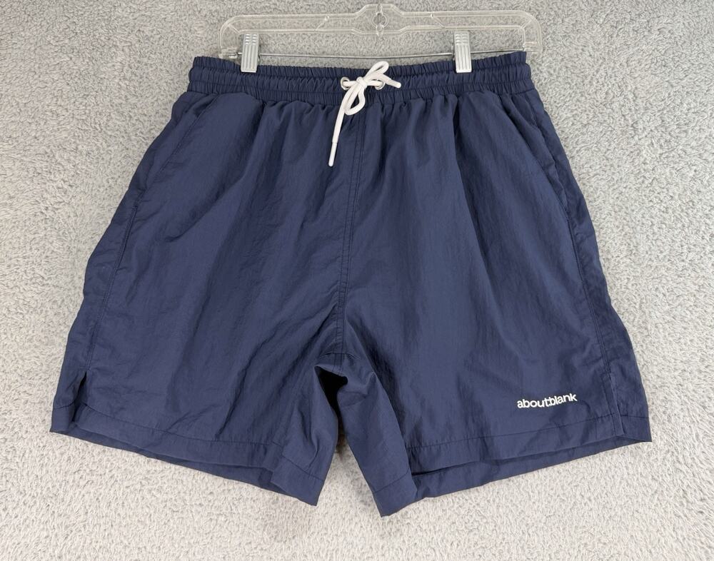 About:Blank Men's Blue Nylon Swim Mesh Liner Shorts Size Medium 5.5”